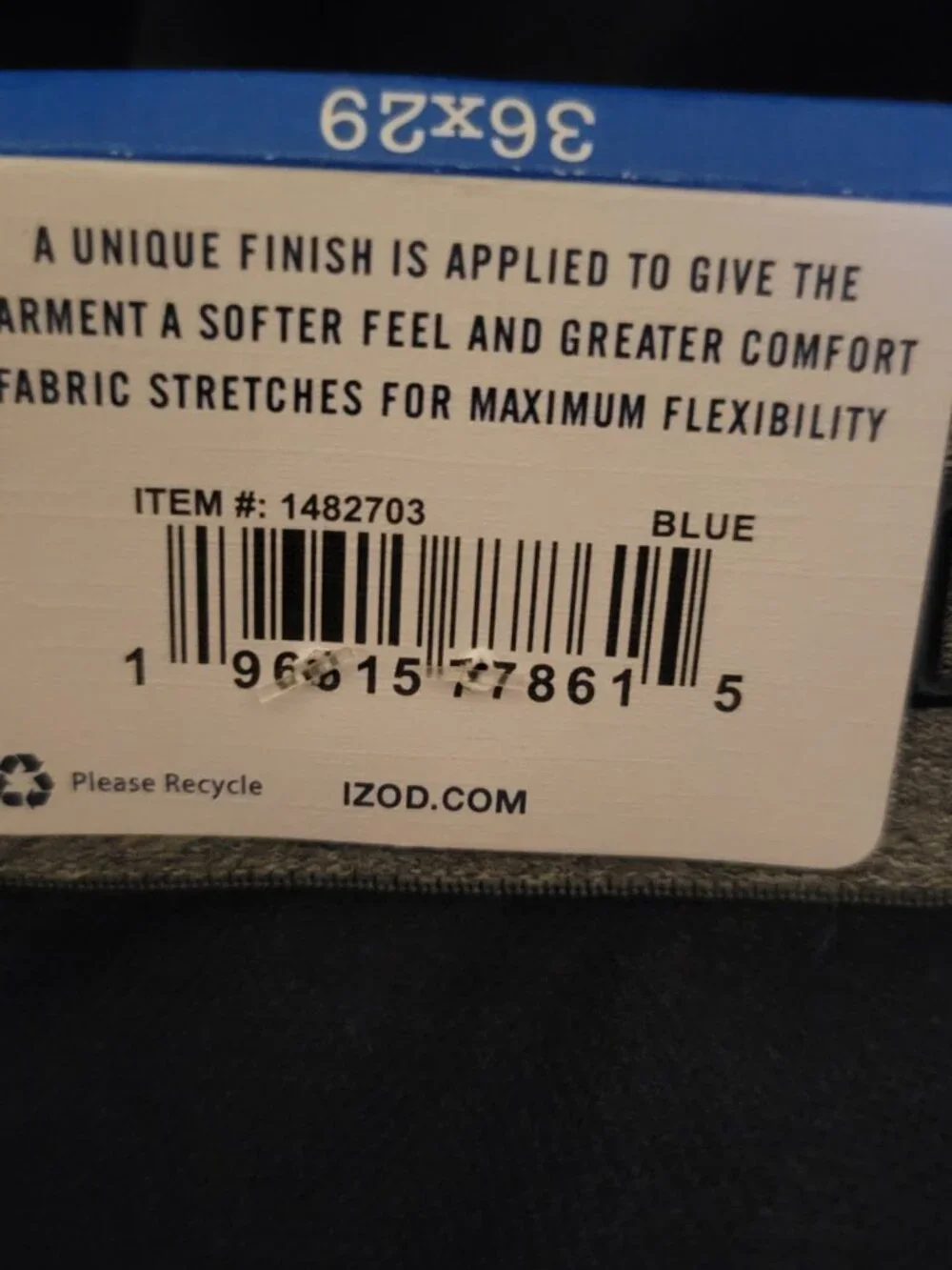 Izod Comfort Stretch Supersoft Knit Jeans Mens 36x29 Blue Soft Touch NEW